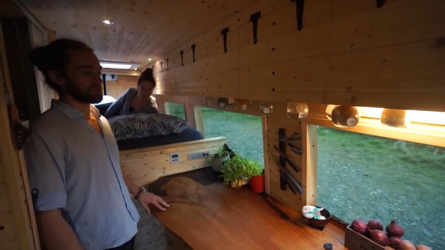 The Minimalist Plan Van Tour Sliding Bed 005