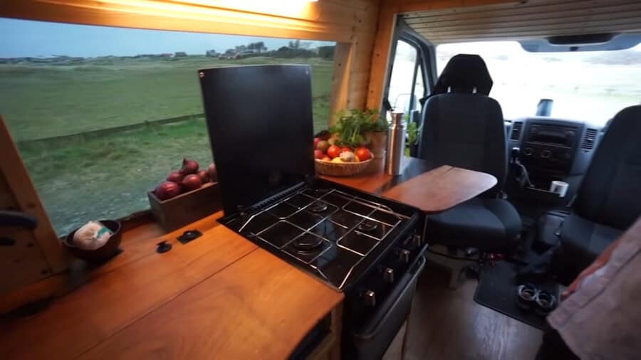 The Minimalist Plan Van Tour Sliding Bed 007