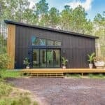 Modern Pine Cabin in Pace, Florida, showcasing small space living and minimalist design.