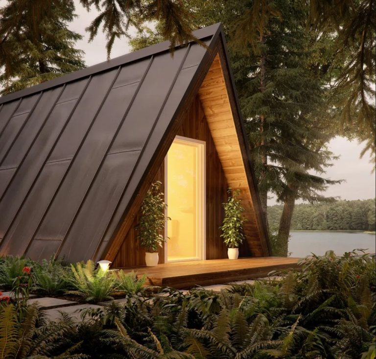 The Solo Prefab A-frame Tiny House by Avrame USA