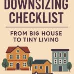 Downsizing checklist for small homes, emphasizing minimalism and efficient space use.