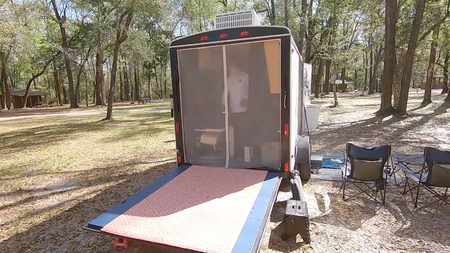 This Couple Full-Times In a 6×10 Cargo Trailer (w Shower!)