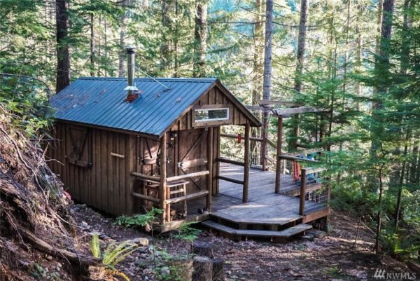 Tiny Cabin with Classic Wood Stove