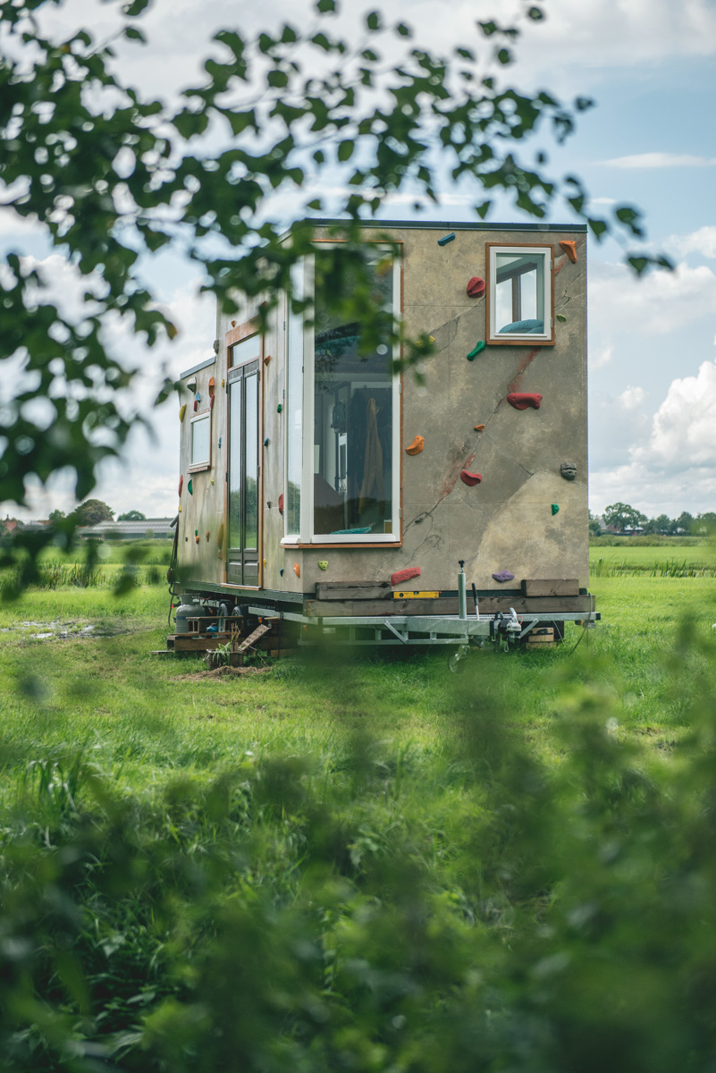 Tiny House with Rock Climbing Siding!