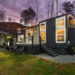 Cozy tiny house with modern design nestled in a scenic North Carolina village setting.