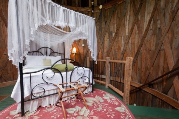 Bedroom in Silo Cabin