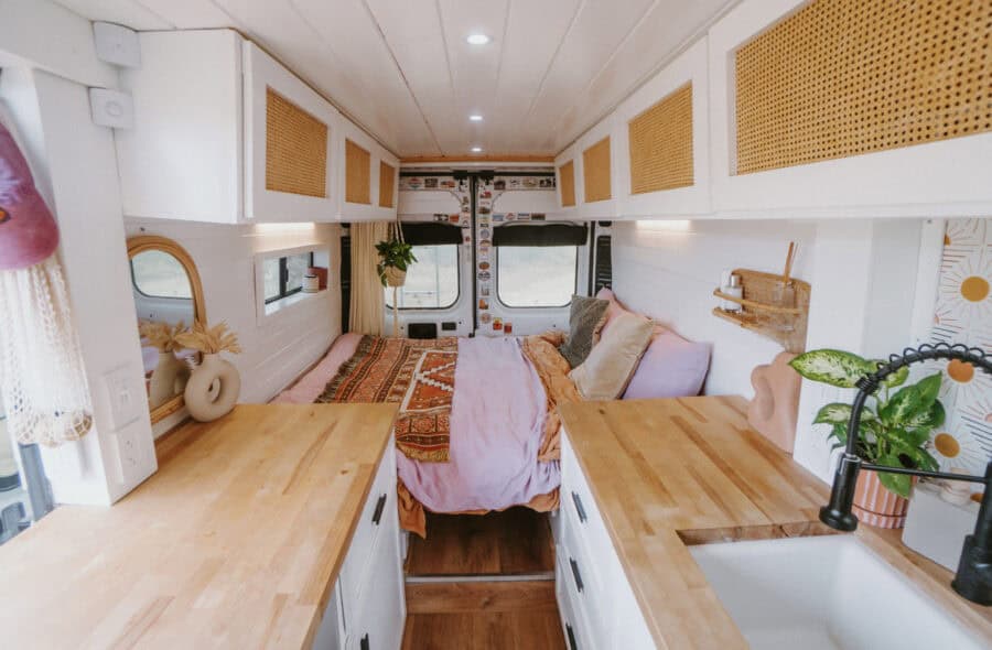 Touring National Parks in Their ProMaster w Convertible Bed