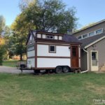 Tudor-style Tiny Cottage on Wheels For Sale in Wisconsin for 35700 via Tiny Home Builders Tiny House Marektplace 001