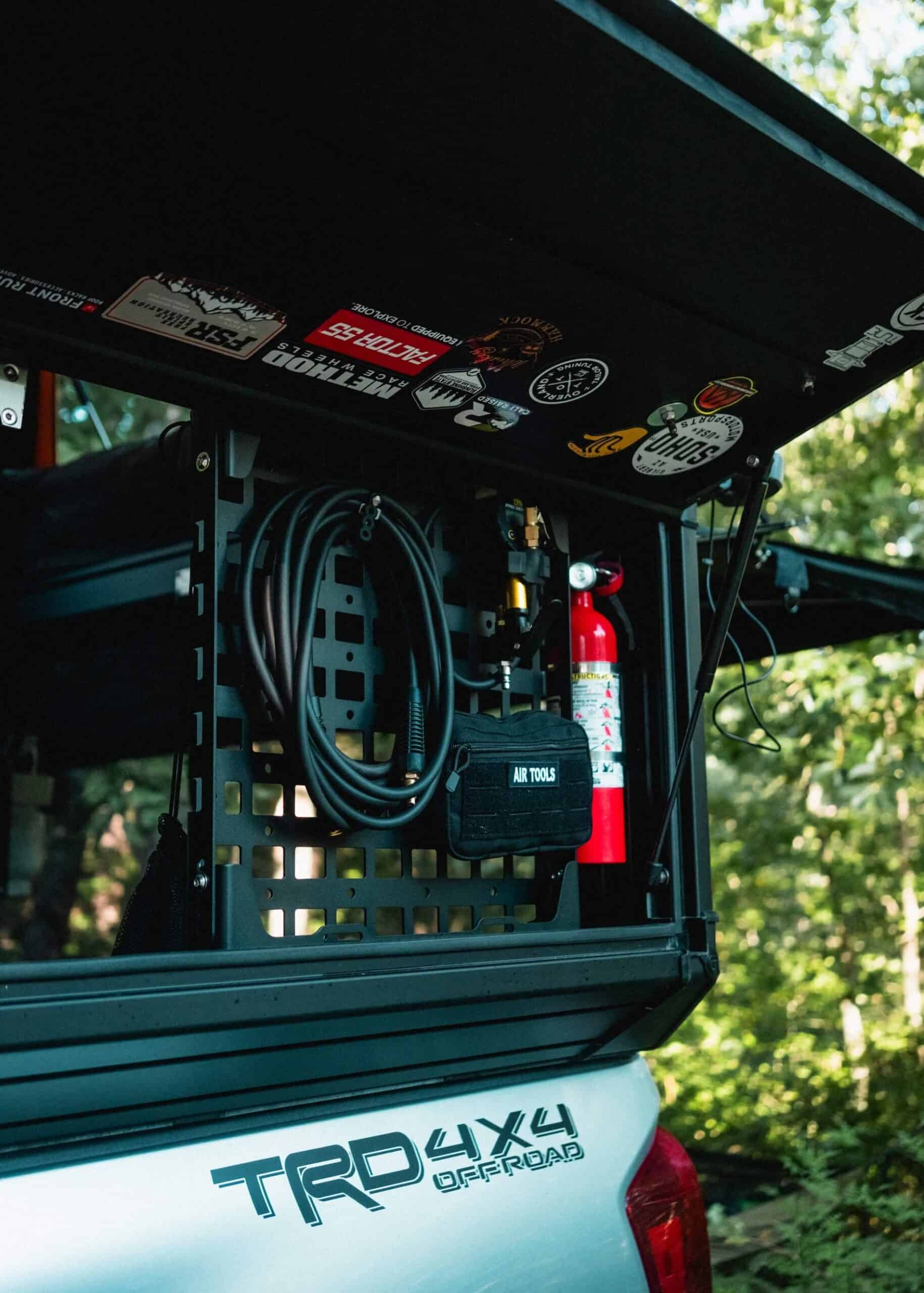 Tune M1 interior showing T-track system and modular accessories