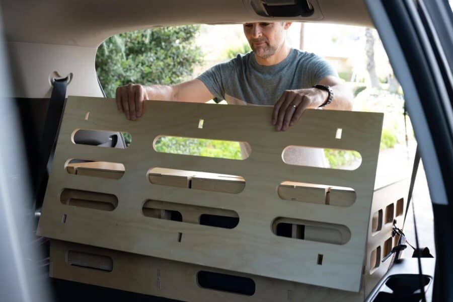 Compact SUV conversion kit for van life enthusiasts.