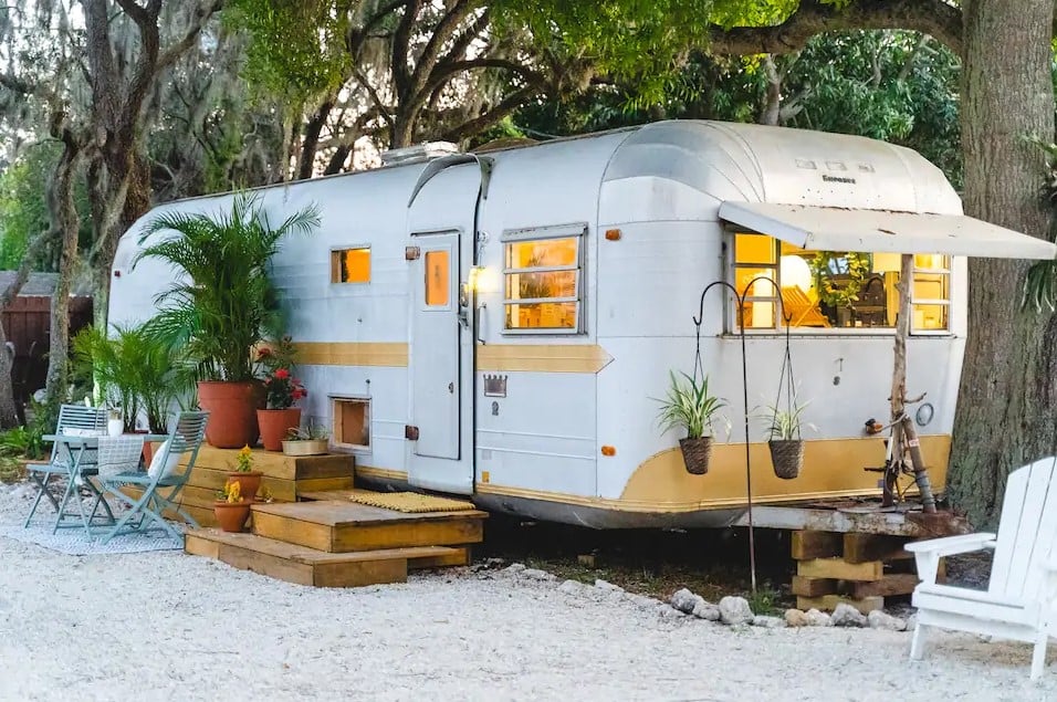 Vintage 71 Airstream Cottage in Bradenton with Hot Tub Playground Slide And More 001
