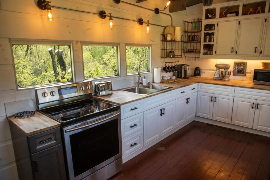 WWII troop train kitchen car tiny home 87