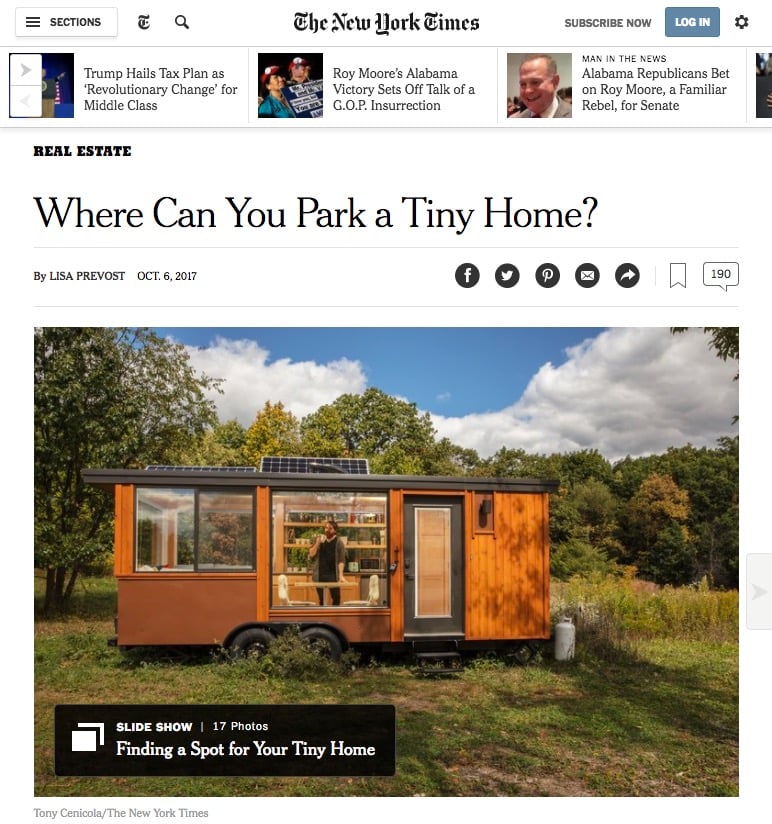 Where Can You Park a Tiny Home NY Times
