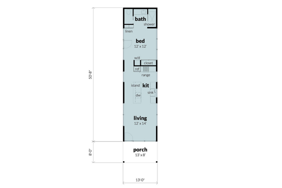 Winter Park 660 Square Foot Tiny House Plans 3