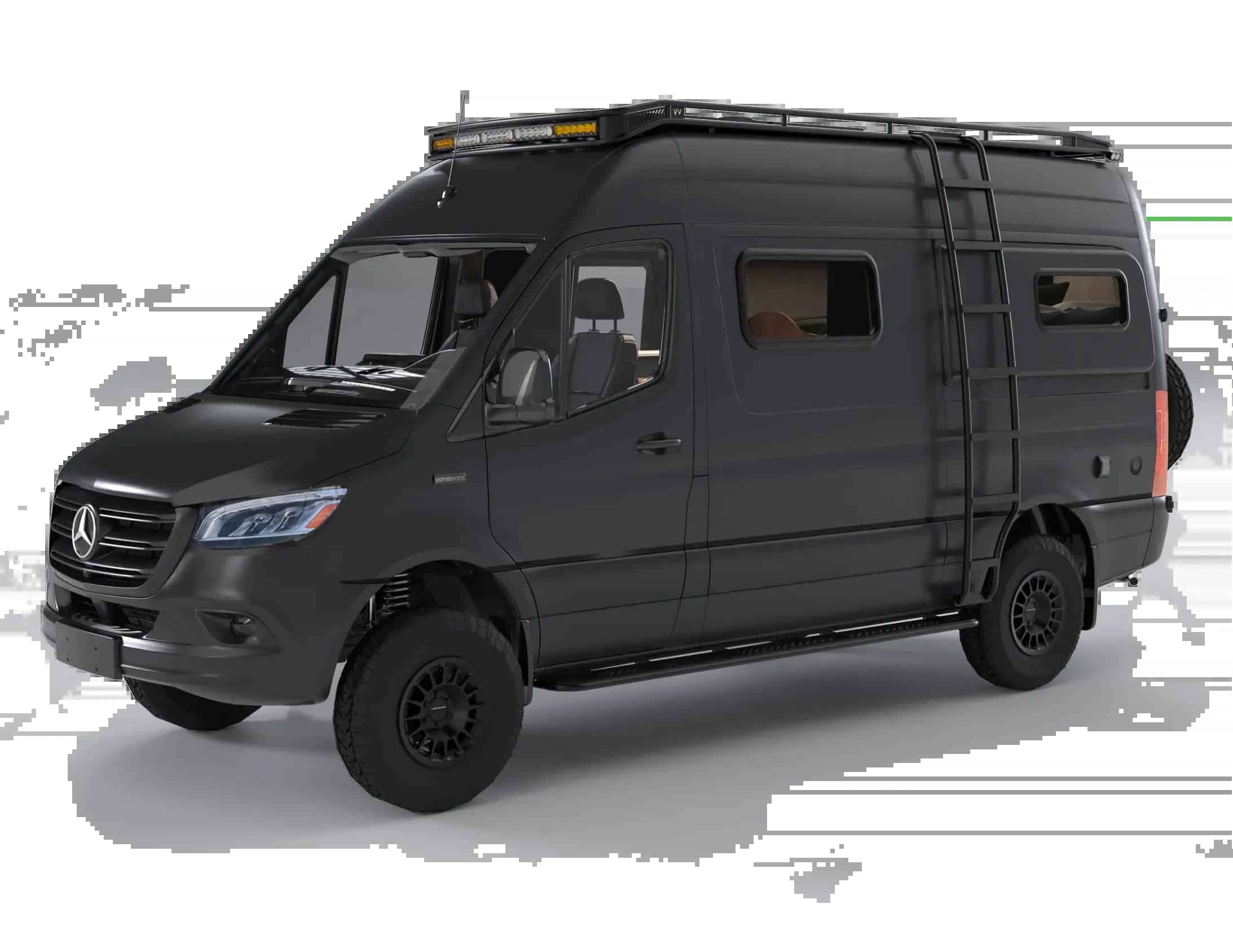 Cutaway layout illustration of the Yama Vans Teton 01N adventure van