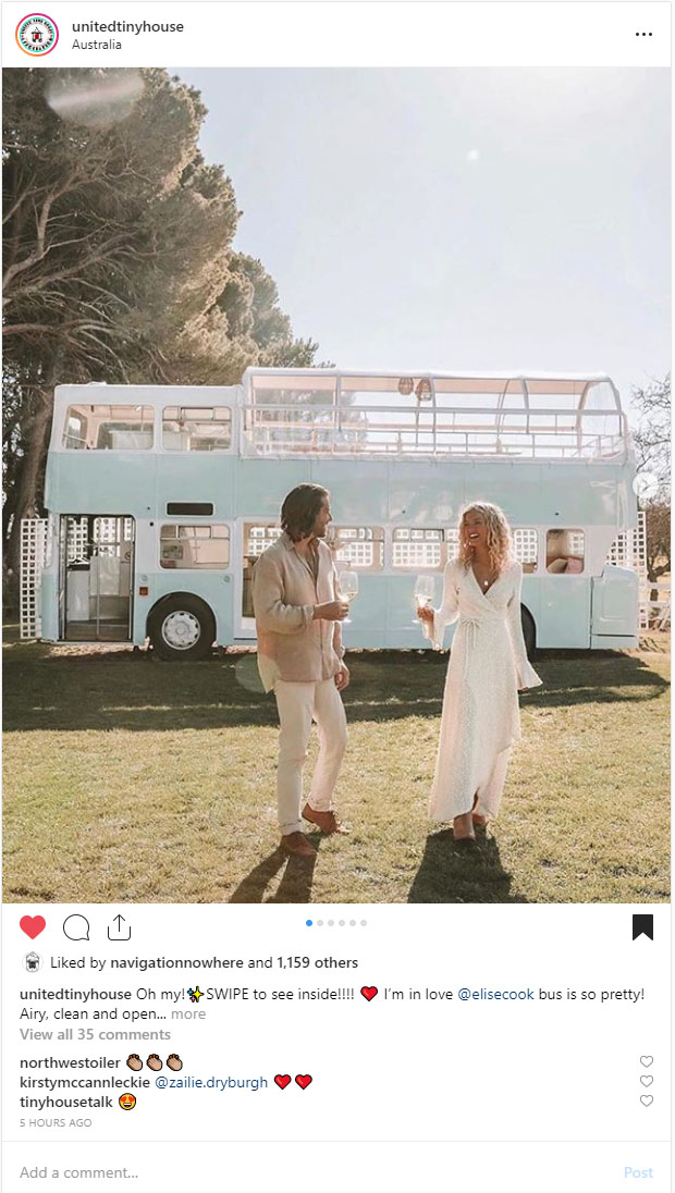 amazing double decker bus conversion being used as wine tasting room