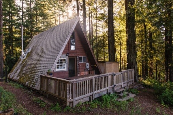 Amazing Tiny A-Frame Cabin in the Redwoods
