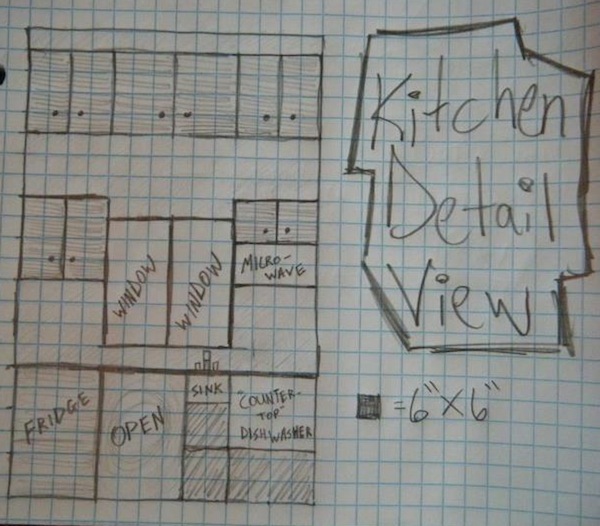 Kitchen Details on Anthony's 8x8 Tiny House Design
