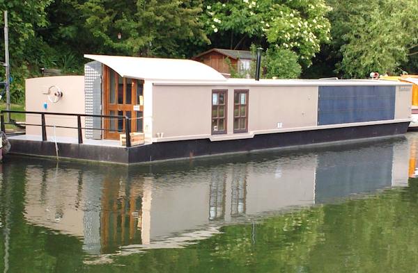 Solar Powered Bauhaus Barge Boathouse is Self Sufficient and Carbon Neutral
