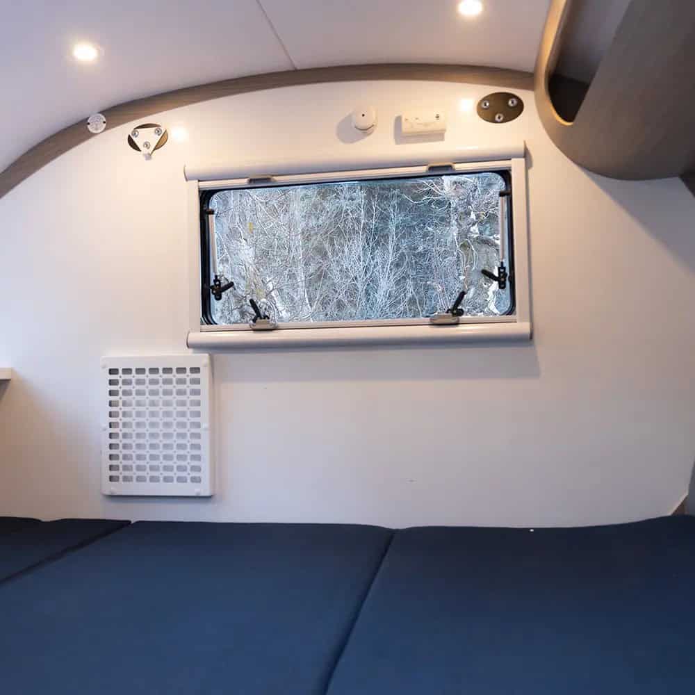 Side window detail on the Bean Stock fiberglass shell