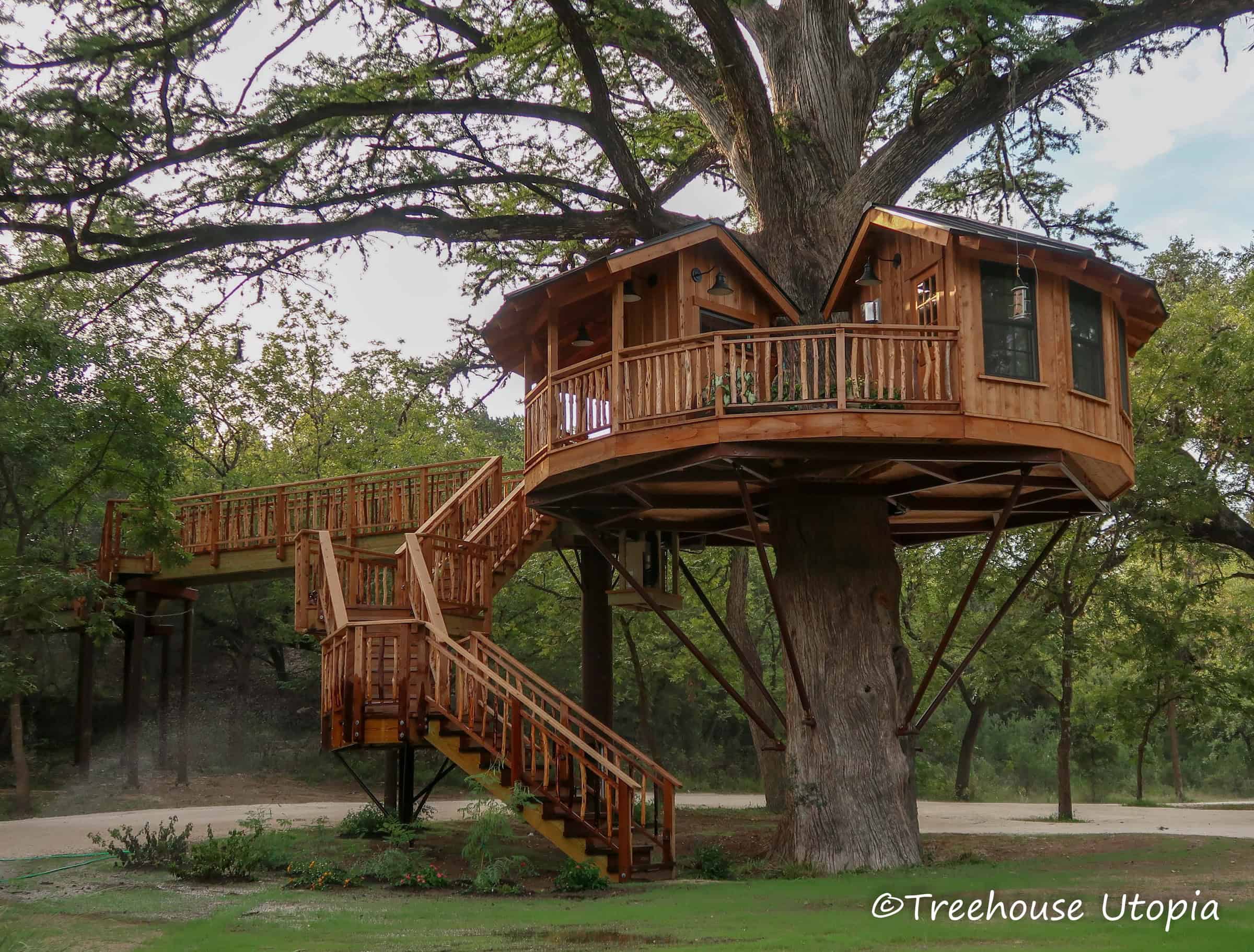 Biblioteque treehouse exterior — Treehouse Utopia