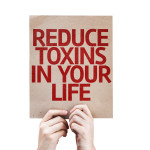 Reduce Toxins In Your Life card isolated on white background
