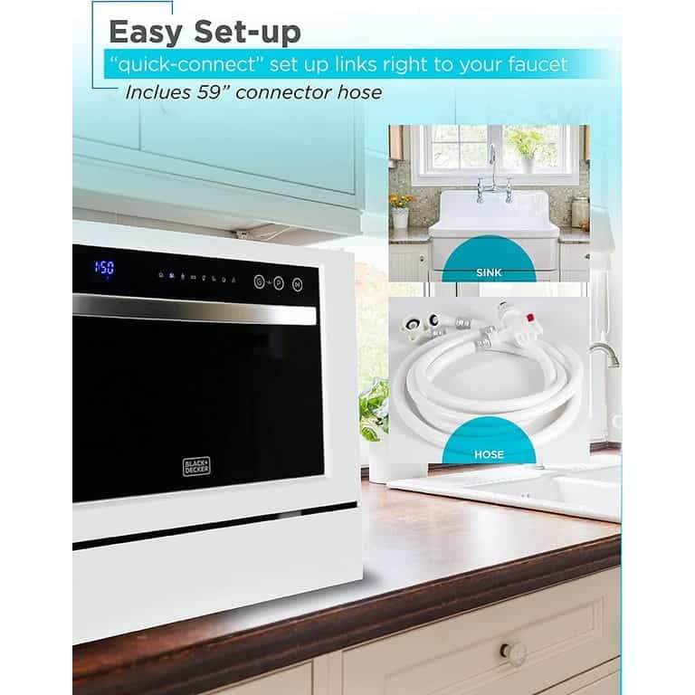 BLACK+DECKER BCD6W compact countertop dishwasher