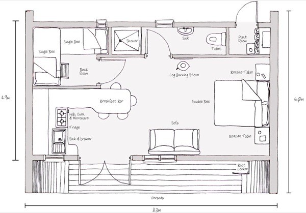 Eco Perch Treehouse Tiny Cabin Floor Plan