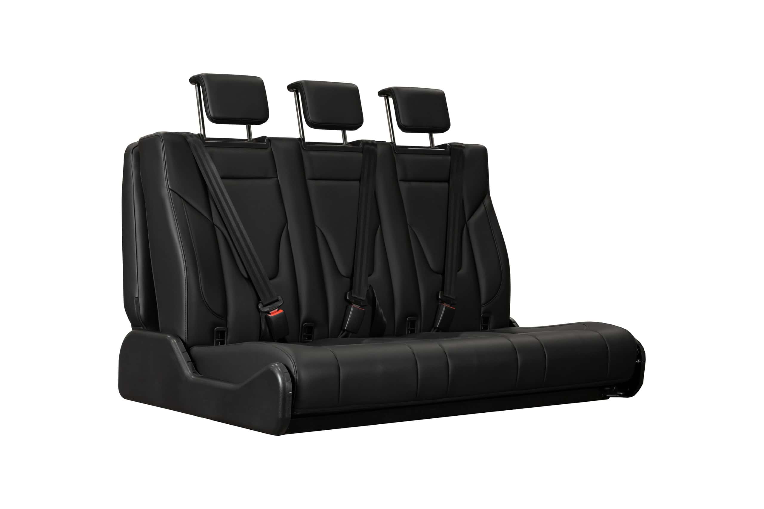 Broad Arrow Seat 2.0 1200mm tri-fold black wide bench in bed configuration