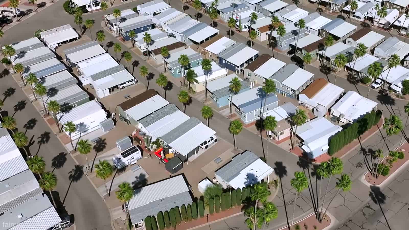 Aerial view of the Tucson RV park where the XLT is located