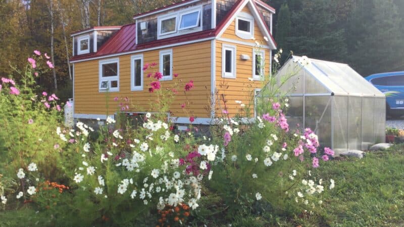 cape-breton-tiny-house-for-sale-garden-exterior