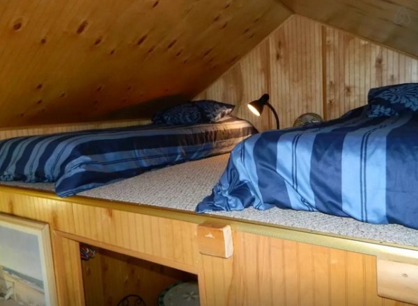 two twin beds in sleeping loft