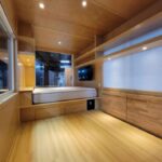 Bright interior of the eVista tiny house showcasing modern design and efficient space utilization.