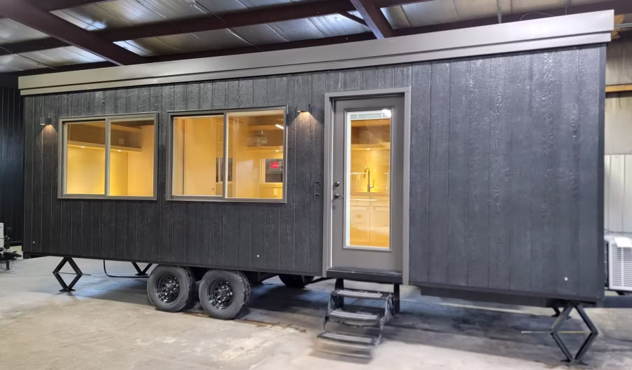 Escape eVista XL tiny house with extended length and queen bedroom