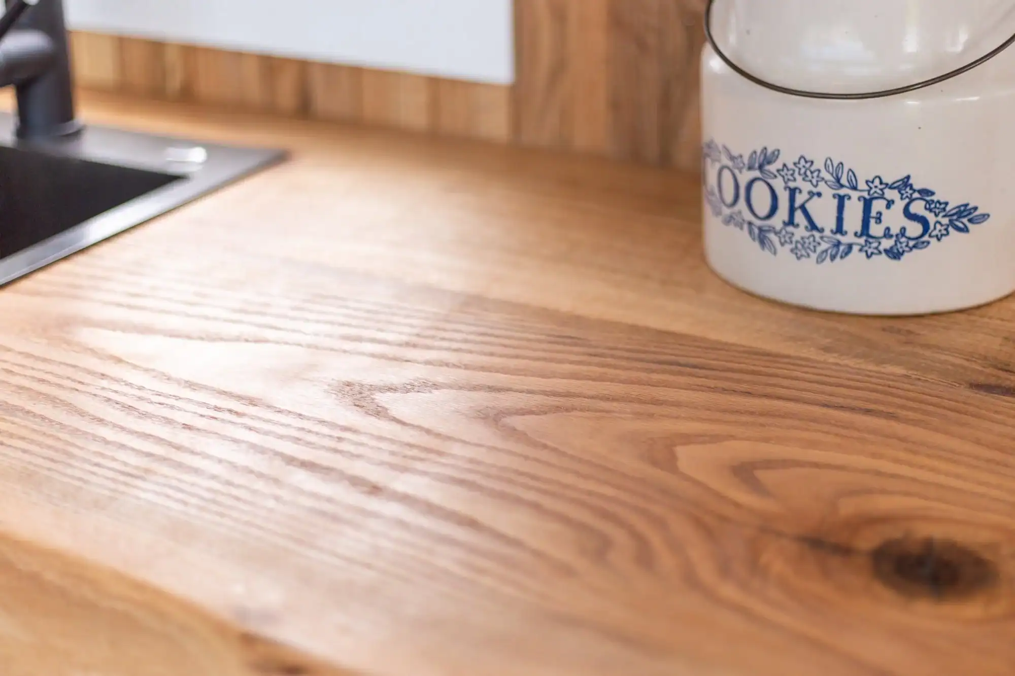 Elderberry Tiny House Kitchen with Oak Counters