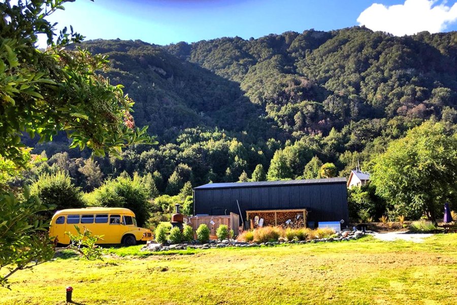 New Zealand Quirky Yellow Bus Vacation