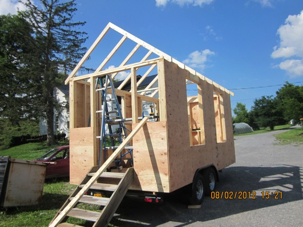 Framing and Sheathing on Tiny House on a Trailer