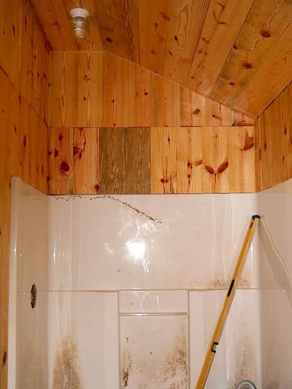 Free Junk Shower Reclaimed for Cabin Bathroom Using Bono
