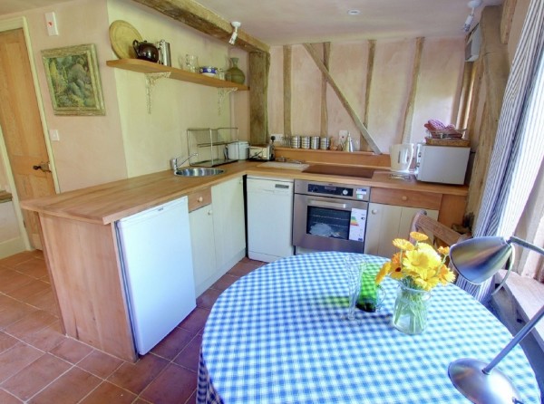 Kitchen and Dining in the Restored Cottage