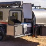 inTech 2027 Flyer Pursue curbside with slide-out kitchen open