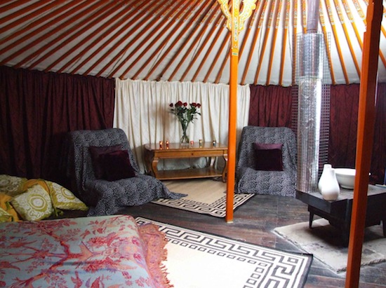 Interior of Mongolian yurt
