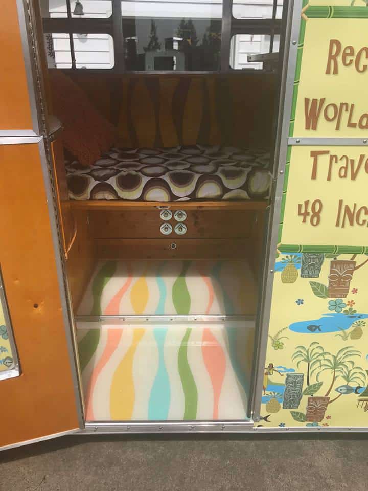 Mighty Munchkin interior detail showing kitchen area with sink and storage