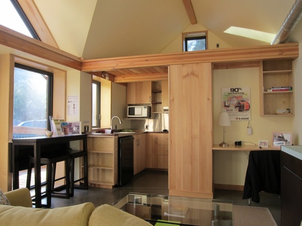 Kitchen, Dining, Desk and Sleeping Loft Areas
