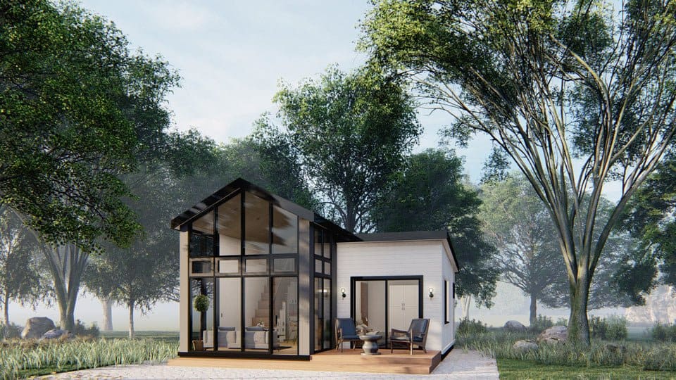 Monochromatic Cabin Exterior