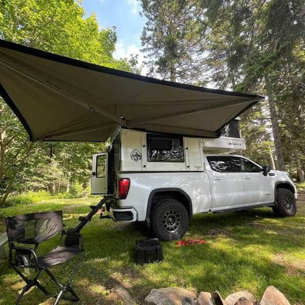 Slide-in Back Country camper on a pickup bed