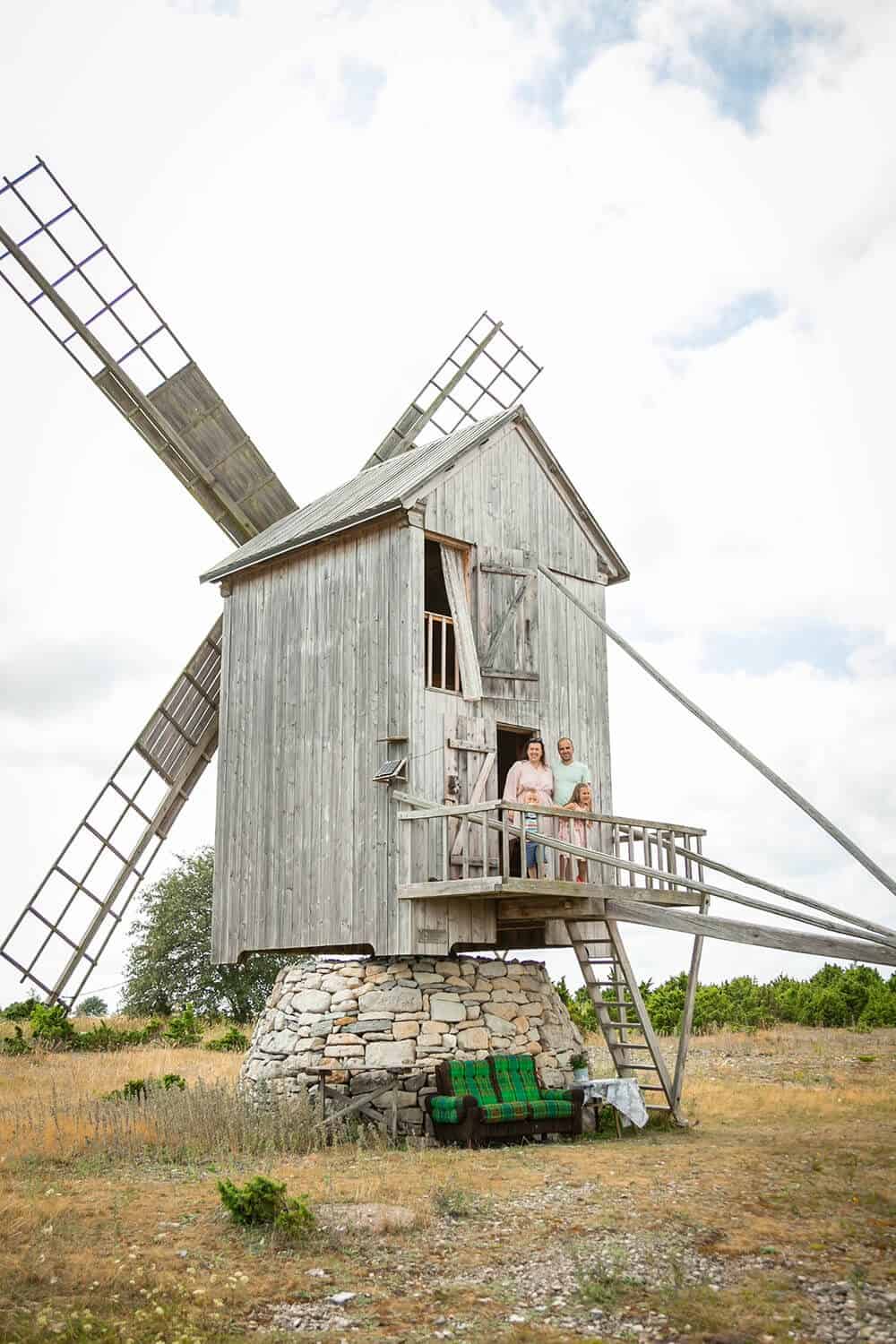 Approach view of Ohessaare Tuulik windmill on Saaremaa
