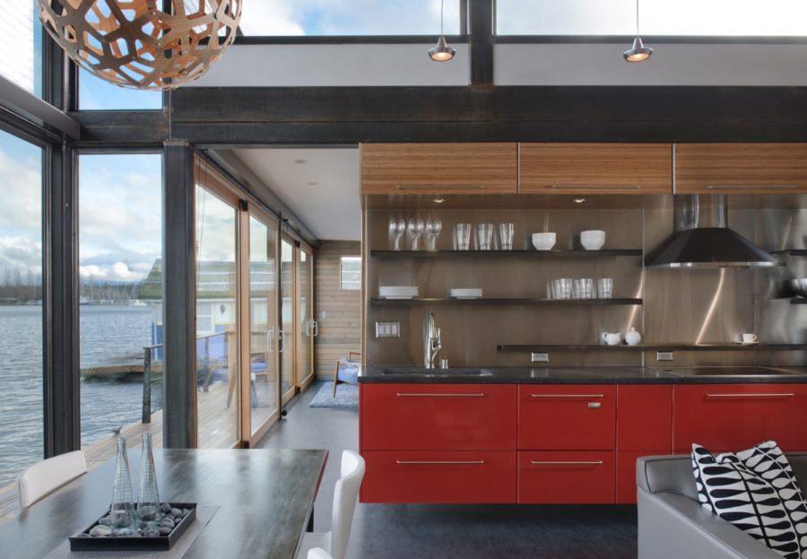 The Beautiful Portage Bay Floating Home by Ninebark Design Build