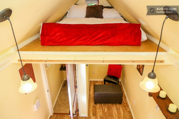 View of Bed in the Loft area