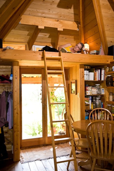 Quietude Small Prefab Cabin Ladder To The Loft