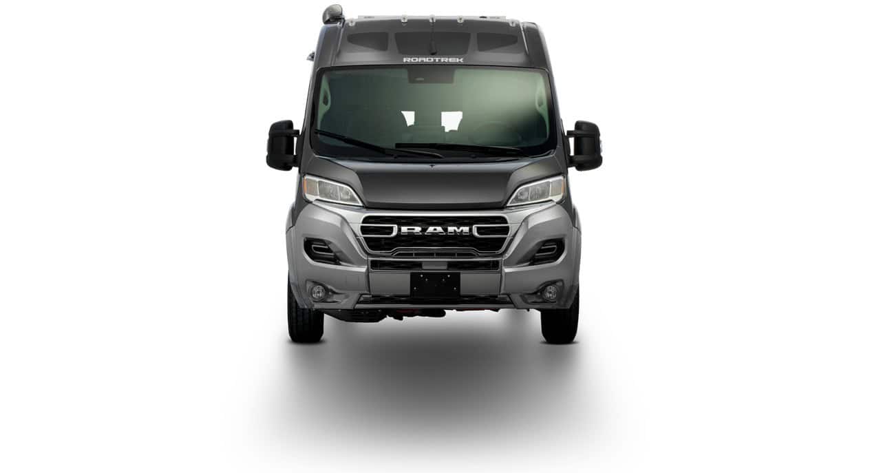 Front view of the Zion, Roadtrek on the brow